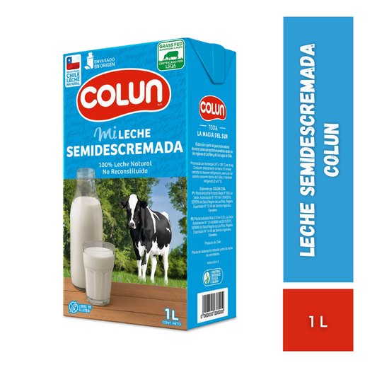 Leche Semidescremada Colun, 1L