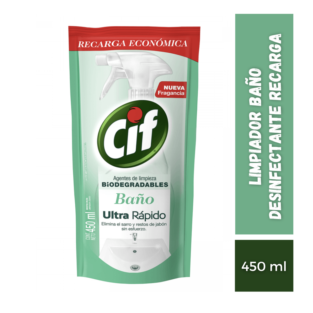 Limpiador Baño Desinfectante Recarga Cif, 450ml