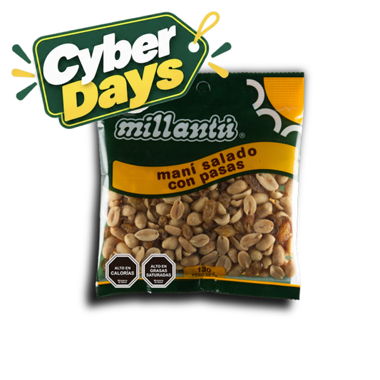 Maní Salado Con Pasas Millantu, 130g - Cyber Days