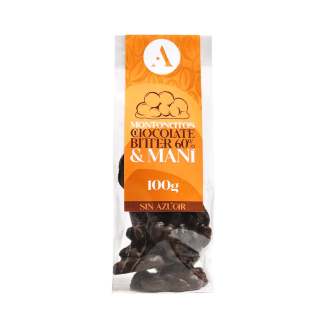Montoncito De Chocolate Bitter 60% y Mani, 100g
