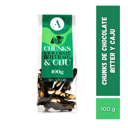 Chunks De Chocolate Bitter 60% y Caju, 100g