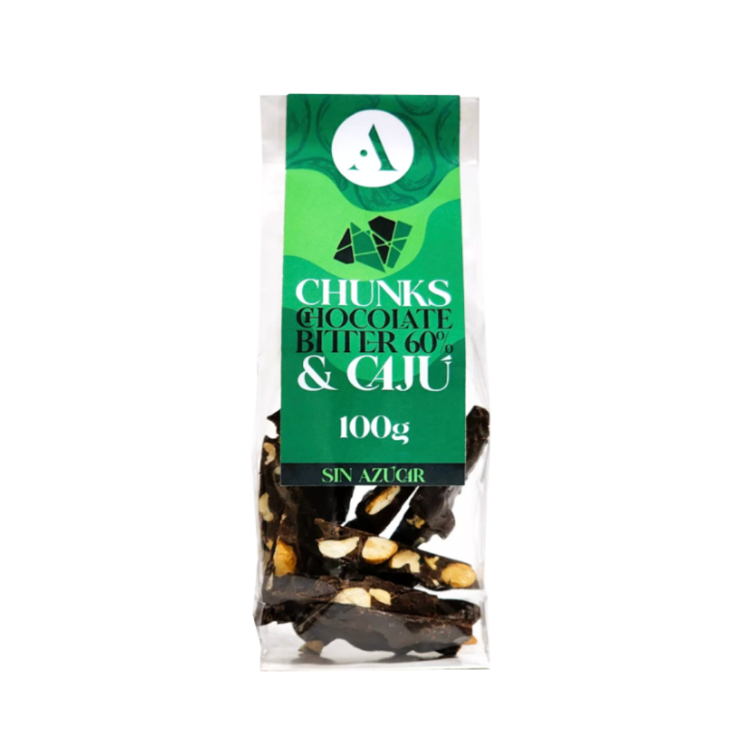 Chunks De Chocolate Bitter 60% y Caju, 100g