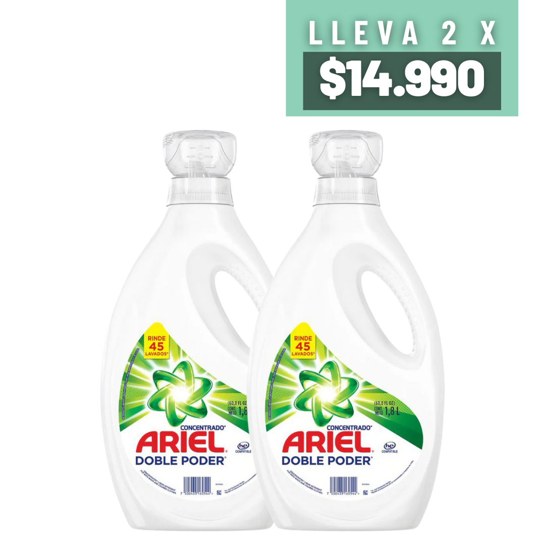 Pack Ahorro 2 Ariel Concentrado, 1.8L