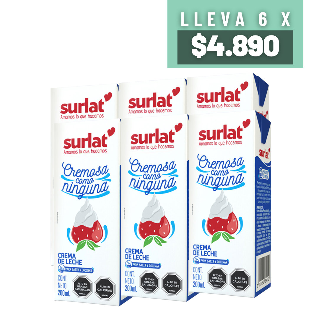 Crema de Leche Surlat Pack 6