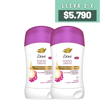Pack 2 Desodorante Dove Tono Uniforme Morado