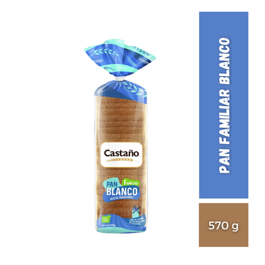 Pan Familiar Blanco Castaño, 570g