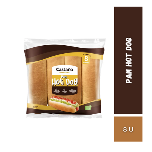 Pan Hot Dog Castaño, 8u