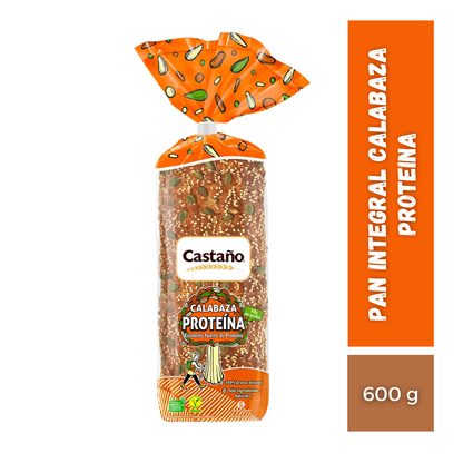 Pan Integral Calabaza Proteina Castaño, 600g