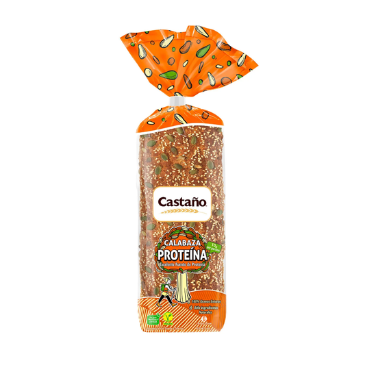 Pan Integral Calabaza Proteina Castaño, 600g