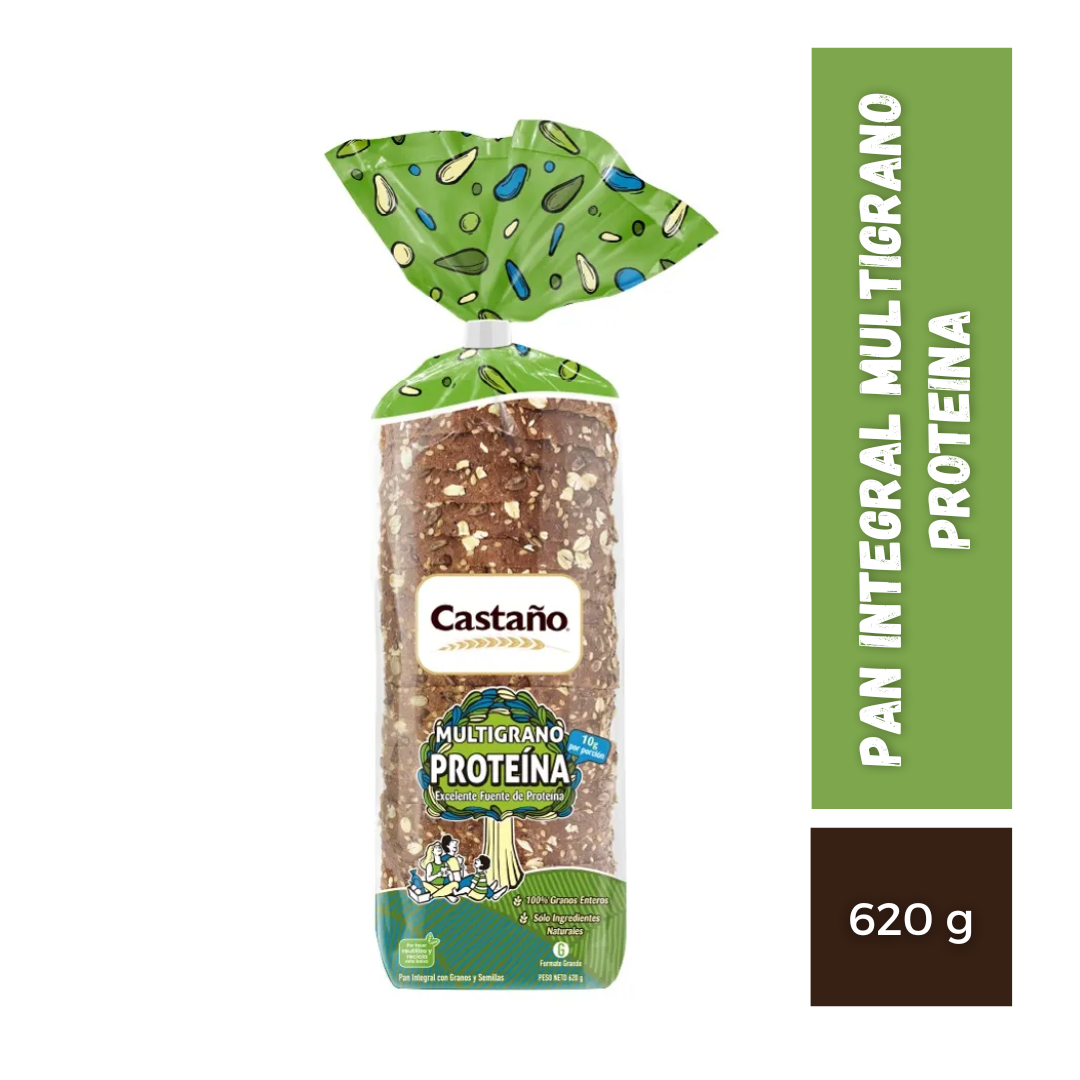 Pan Integral Multigrano Proteina Castaño, 620g