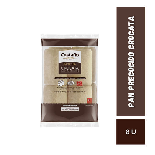 Pan Precocido Crocata Castaño, 8u