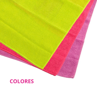 Paño Microfibra Colores Fibro, pack 3