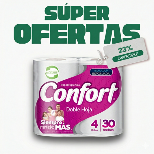 Papel Higienico Confort, 4x30m