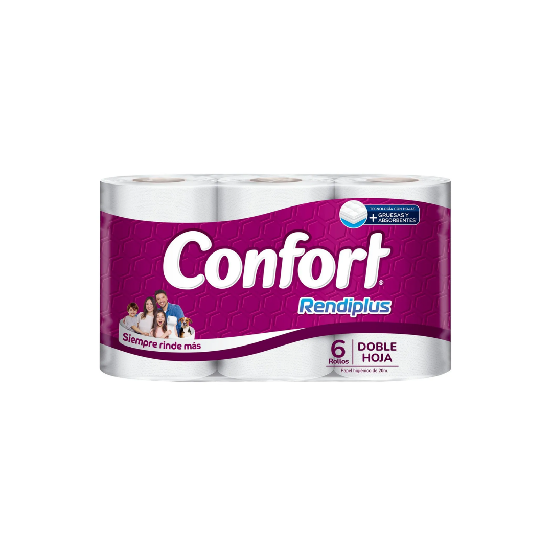 Papel Higiénico Rendiplus Confort, 6x20m