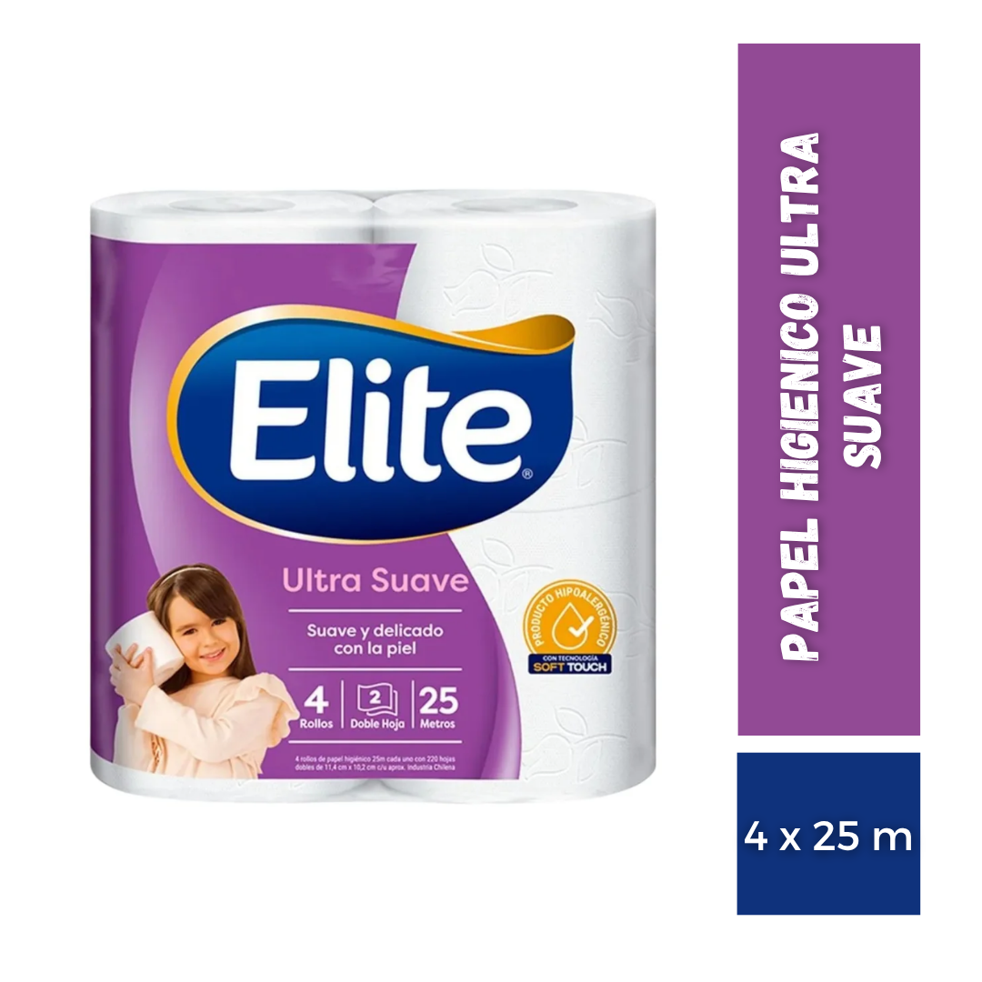 Papel Higiénico Ultra Suave Elite, 4x25m