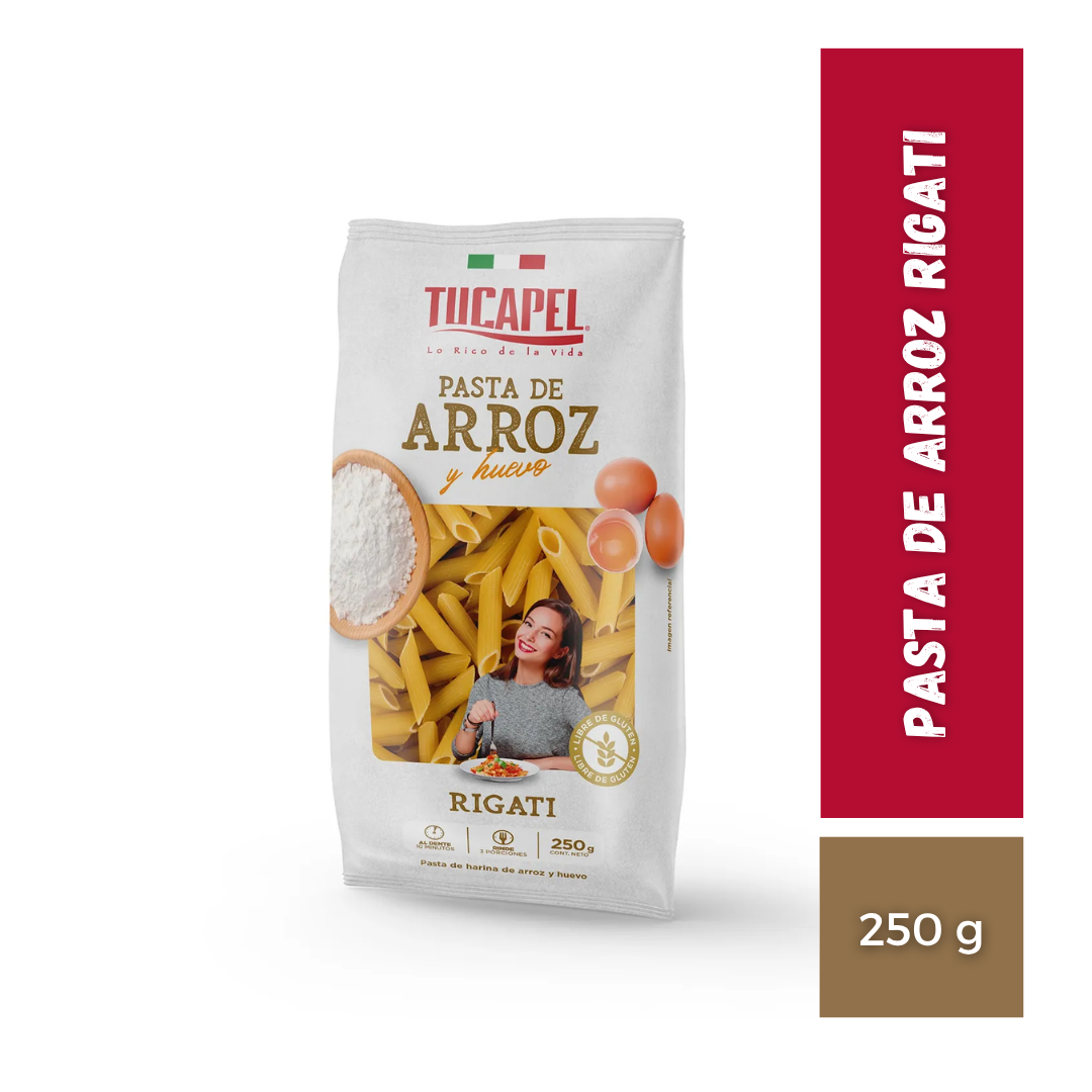 Pasta De Arroz Rigati Tucapel, 250g