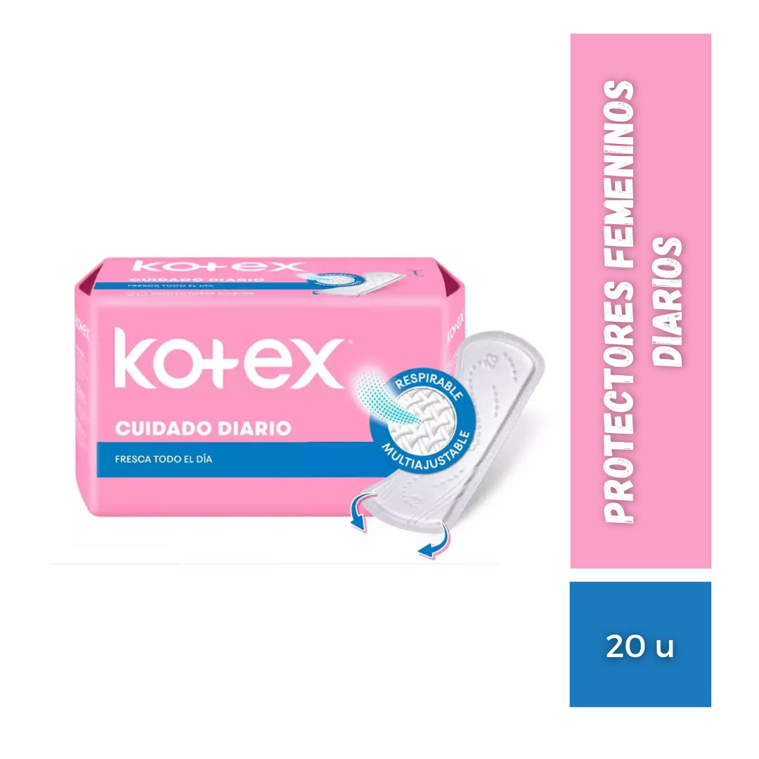 Protectores Femeninos Diarios Kotex, 20u