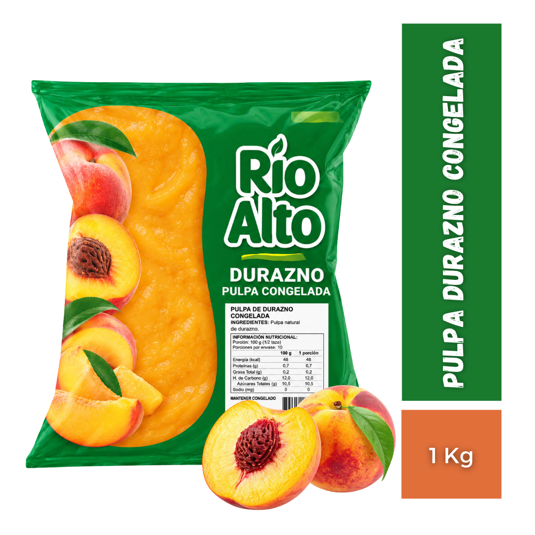 Pulpa De Durazno Congelada Río Alto, 1Kg