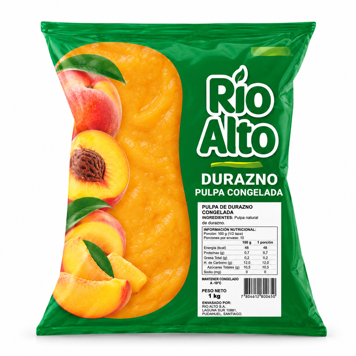 Pulpa De Durazno Congelada Río Alto, 1Kg