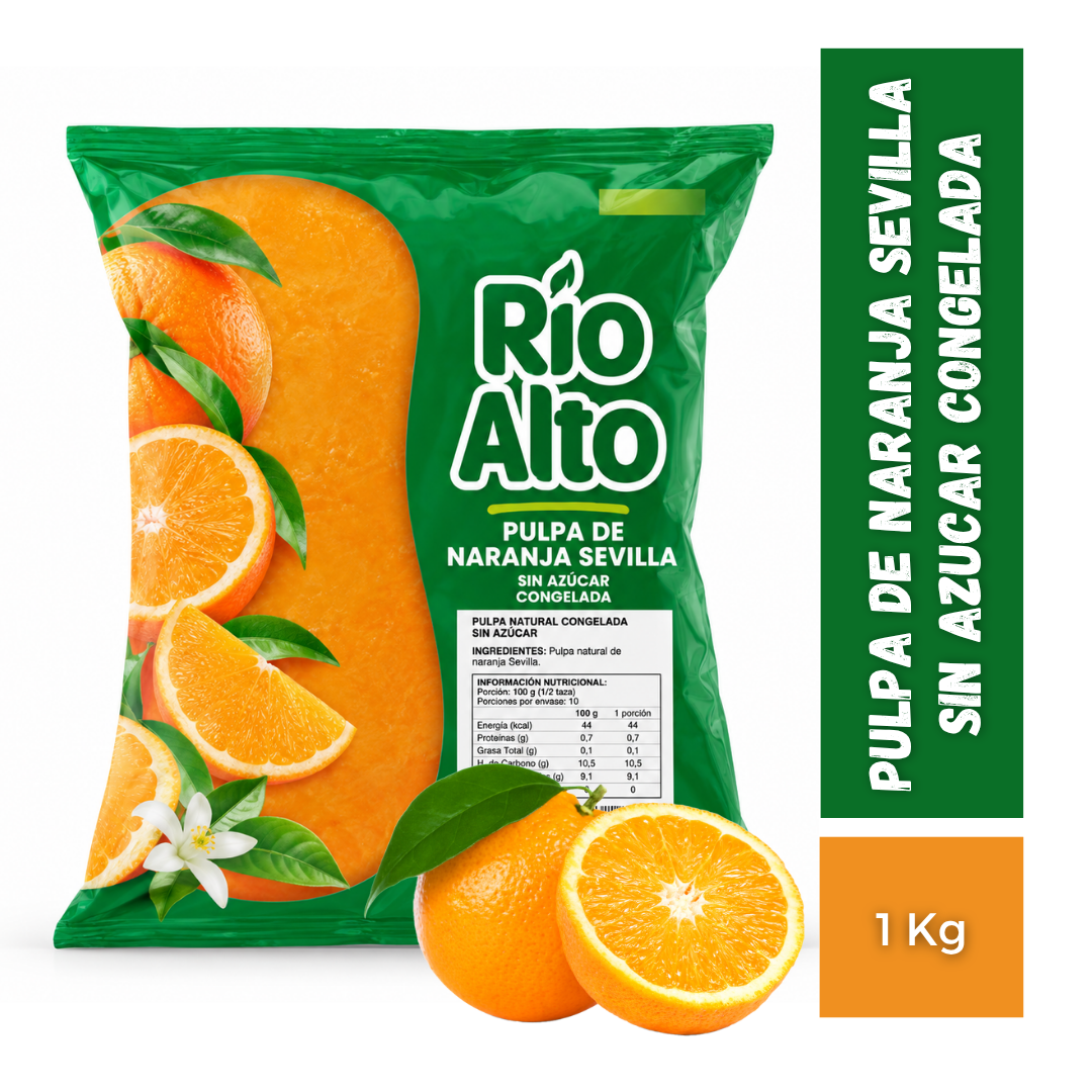 Pulpa De Naranja Sevilla Sin Azúcar Congelada, 1Kg