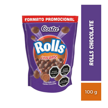 Rolls Chocolate Crocante Costa, 100g