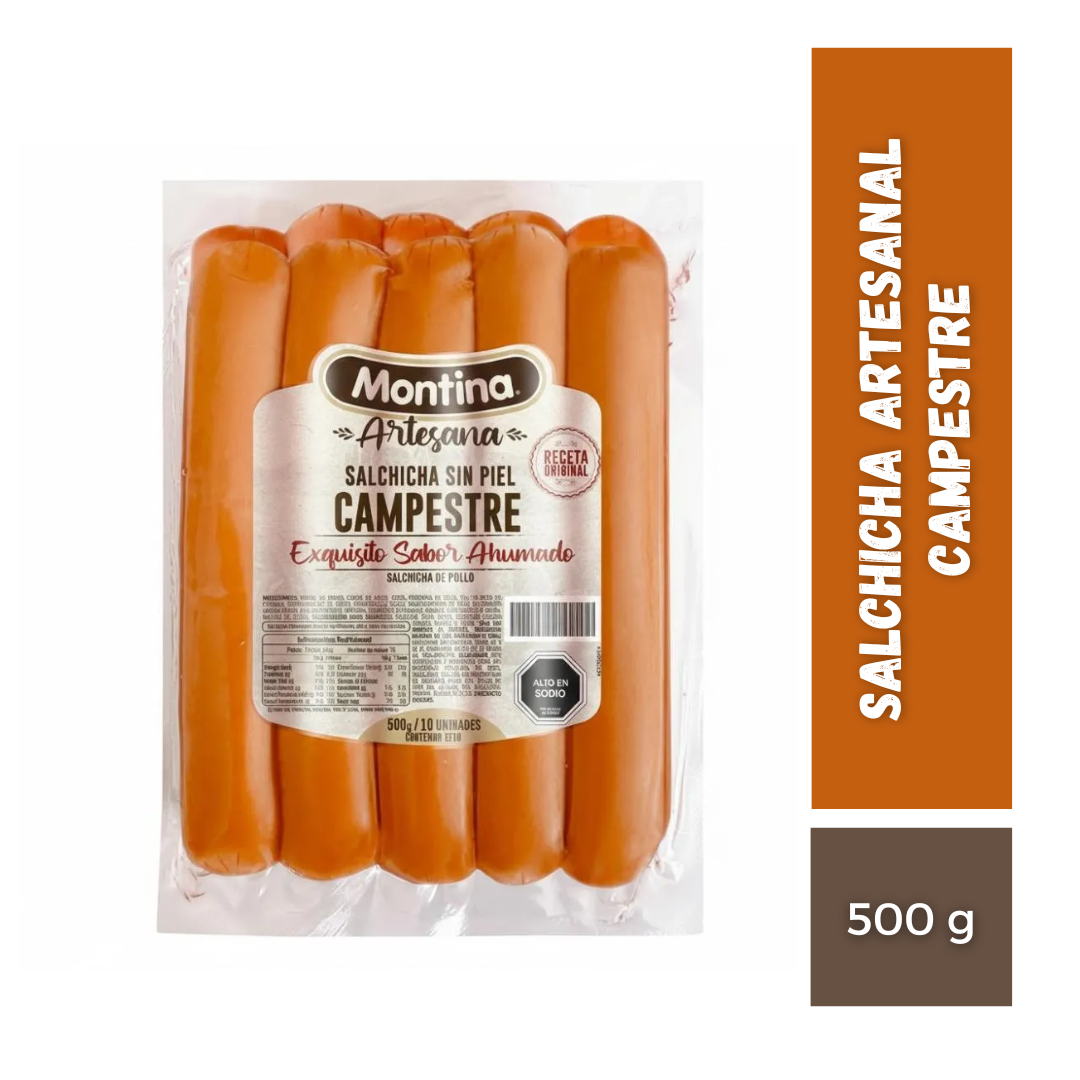 Salchicha Artesanal Campestre Montina, 500g