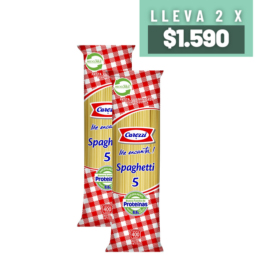 Promoción Spaghetti 5 Carozzi Pack 2
