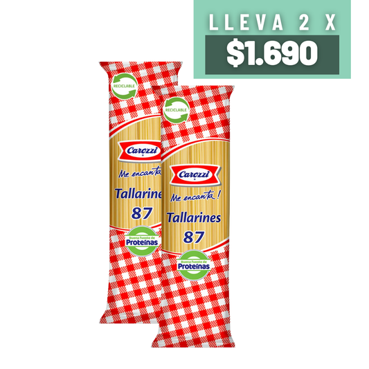 Promoción Tallarines 87 Carozzi Pack 2