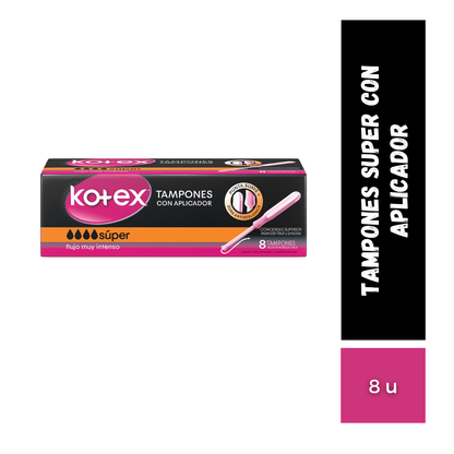 Tampones Super Con Aplicador Kotex, 8u