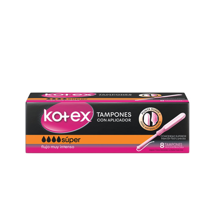 Tampones Super Con Aplicador Kotex, 8u