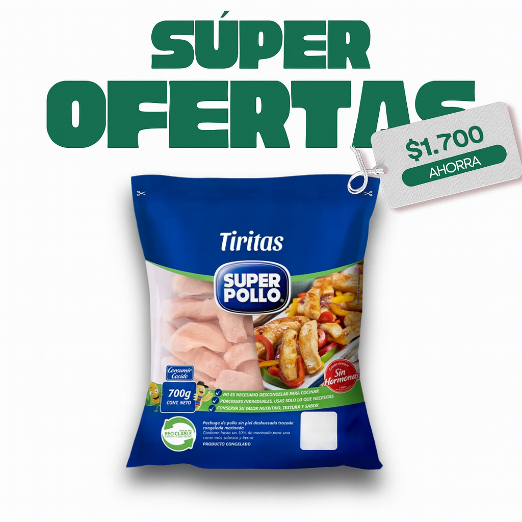 Tiritas de Pollo Super Pollo, 700g