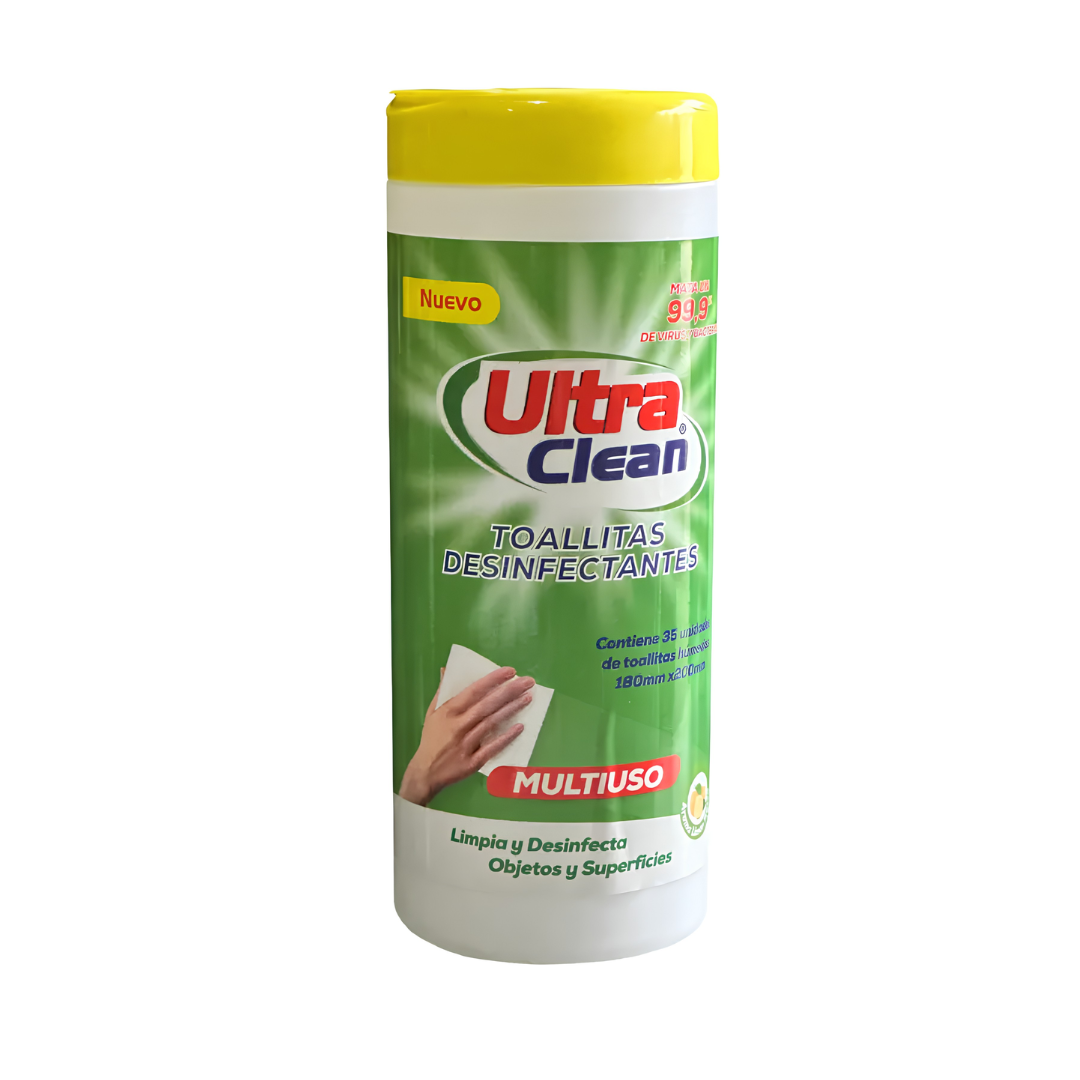Toalla Desinfectante Limón Ultraclean, 35u