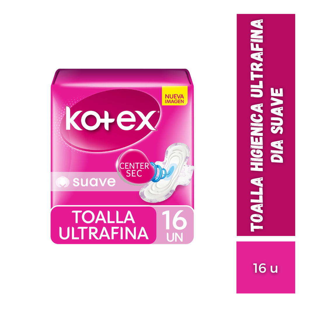 Toalla Higiénica Ultrafina Día Suave Kotex, 16u