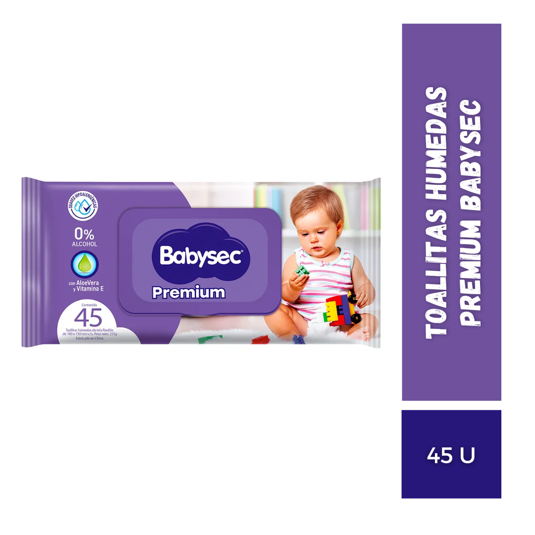 Toallitas Húmedas Premium Babysec, 45u