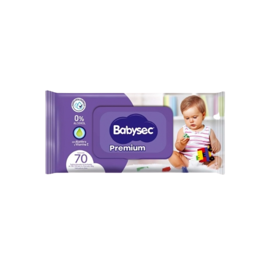 Toallitas Húmedas Premium Babysec, 70u