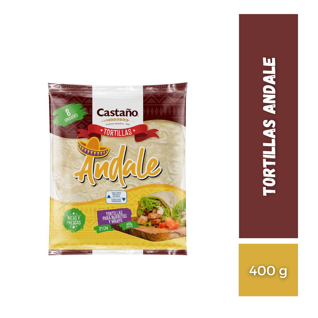 Tortillas Andale Castaño, 400g 8u