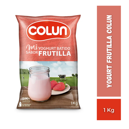 Yogurt Frutilla Colun, Bolsa 1 Kg