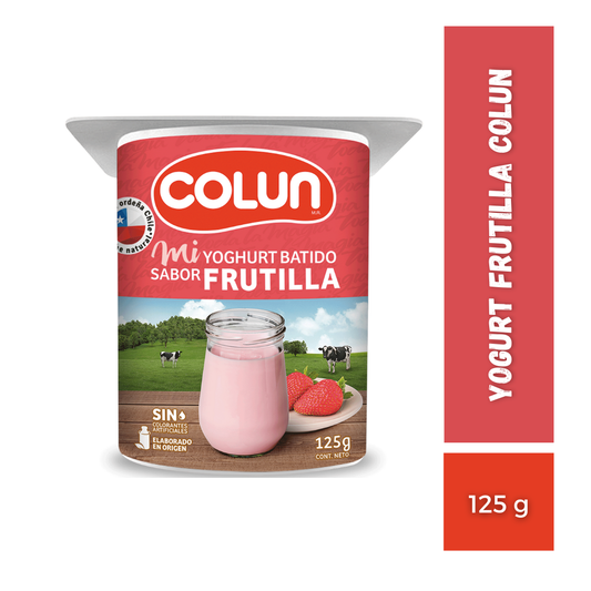 Yogurt Frutilla Colun, Pote 125g