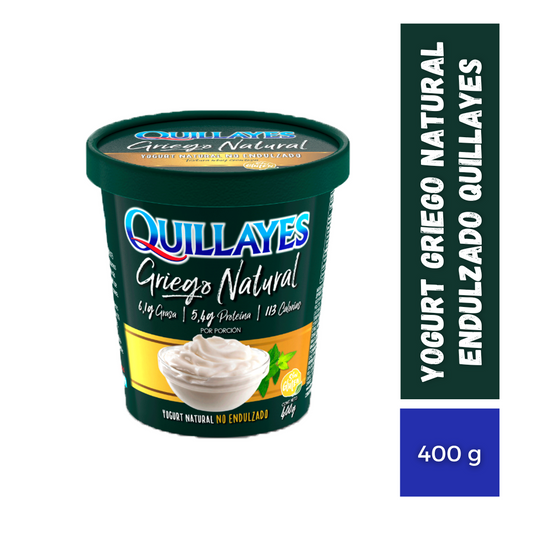 Yogurt Griego Natural Endulzado Quillayes, 400g
