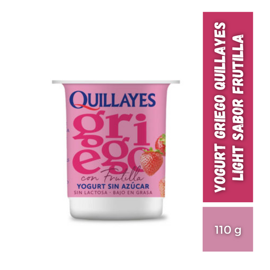 Yogurt Griego Quillayes Light Sabor Frutilla, 110g