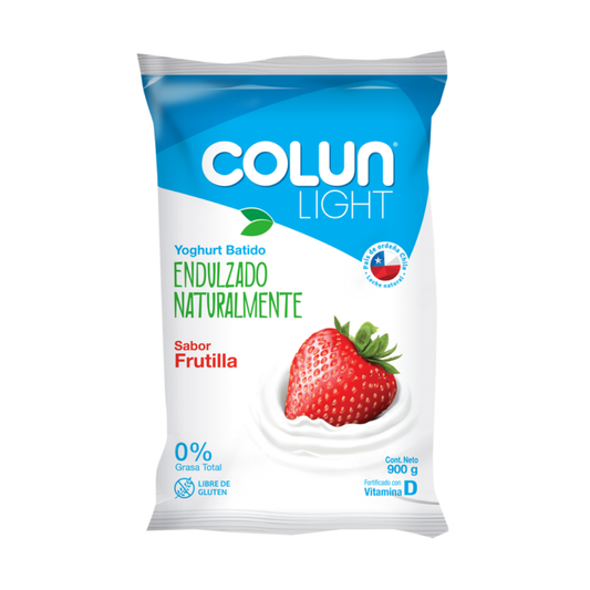 Yogurt Light Frutilla Colun, Bolsa 900g