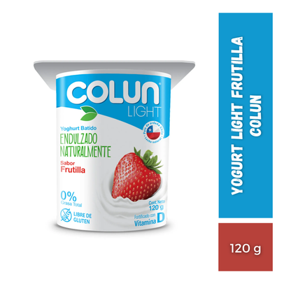 Yogurt Light Frutilla Colun, Pote 120g