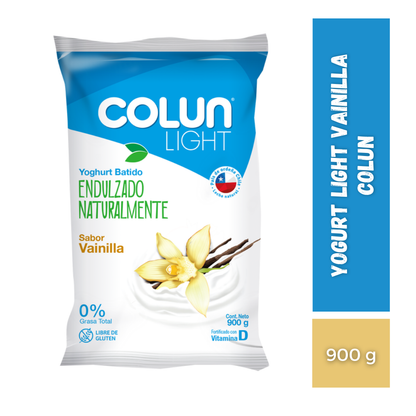 Yogurt Light Vainilla Colun, Bolsa 900g