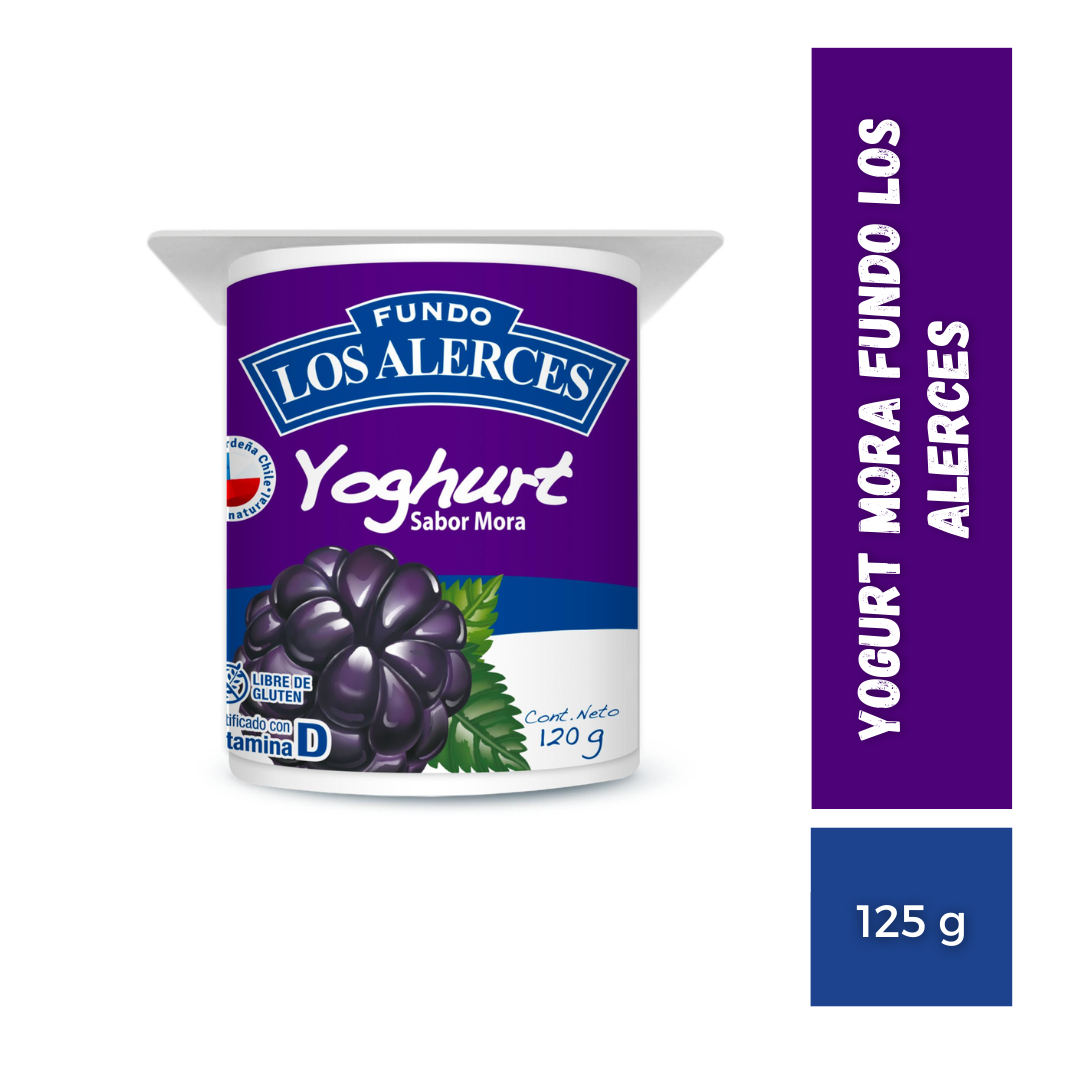 Yogurt Mora Fundo Los Alerces, Pote 125g