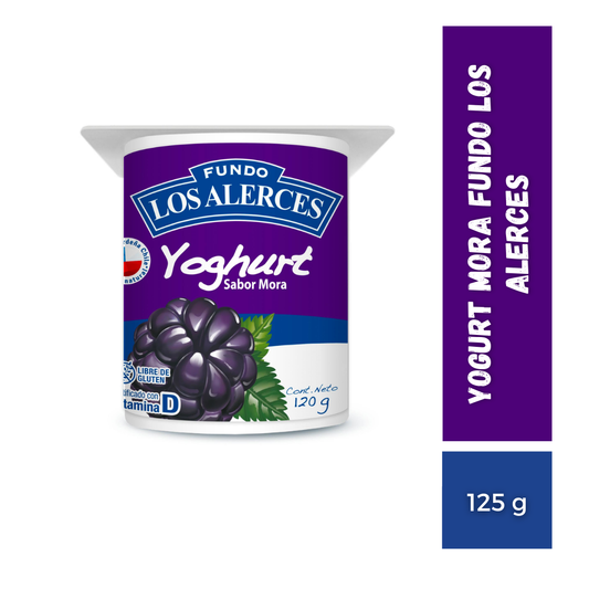 Yogurt Mora Fundo Los Alerces, Pote 125g