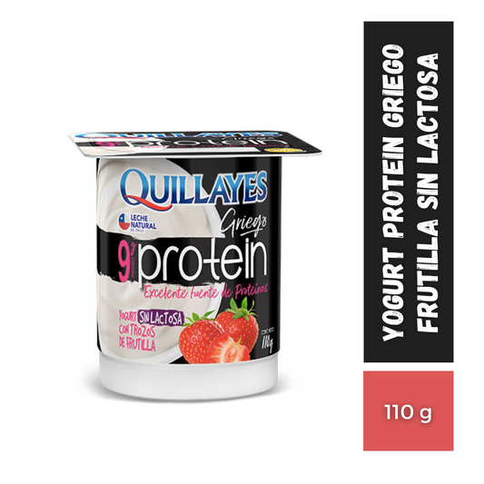 Yogurt Quillayes Protein Griego Frutilla Sin Lactosa, 110g
