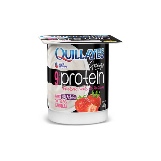 Yogurt Quillayes Protein Griego Frutilla Sin Lactosa, 110g
