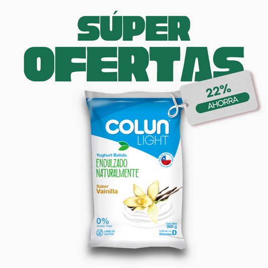 Yogurt Light Vainilla Colun, Bolsa 900g