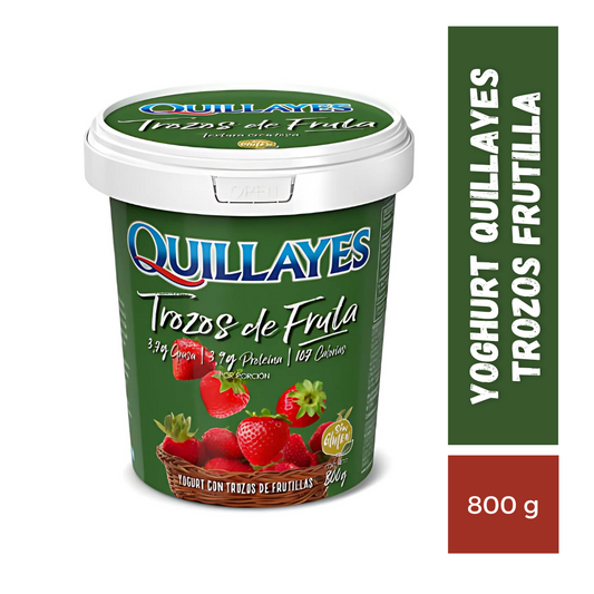 Yogurt Quillayes Trozos Frutilla, 800g