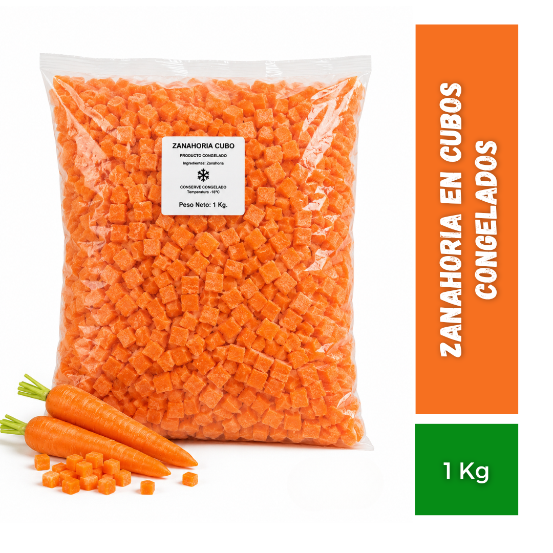 Zanahoria En Cubos Congelados, 1Kg